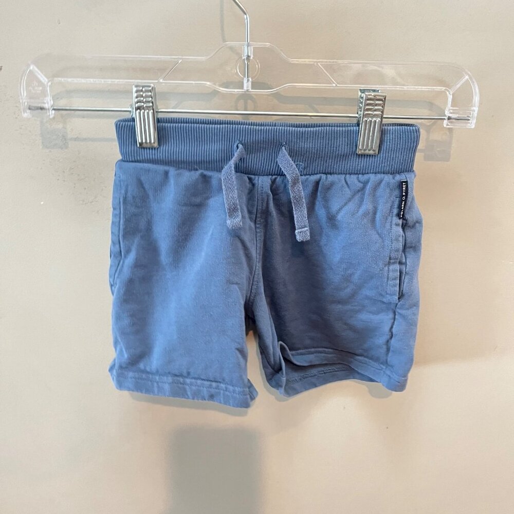Polarn O. Pyret Blue Kids Shorts 3-4 Yrs Cotton Blend With Elastic Waistband